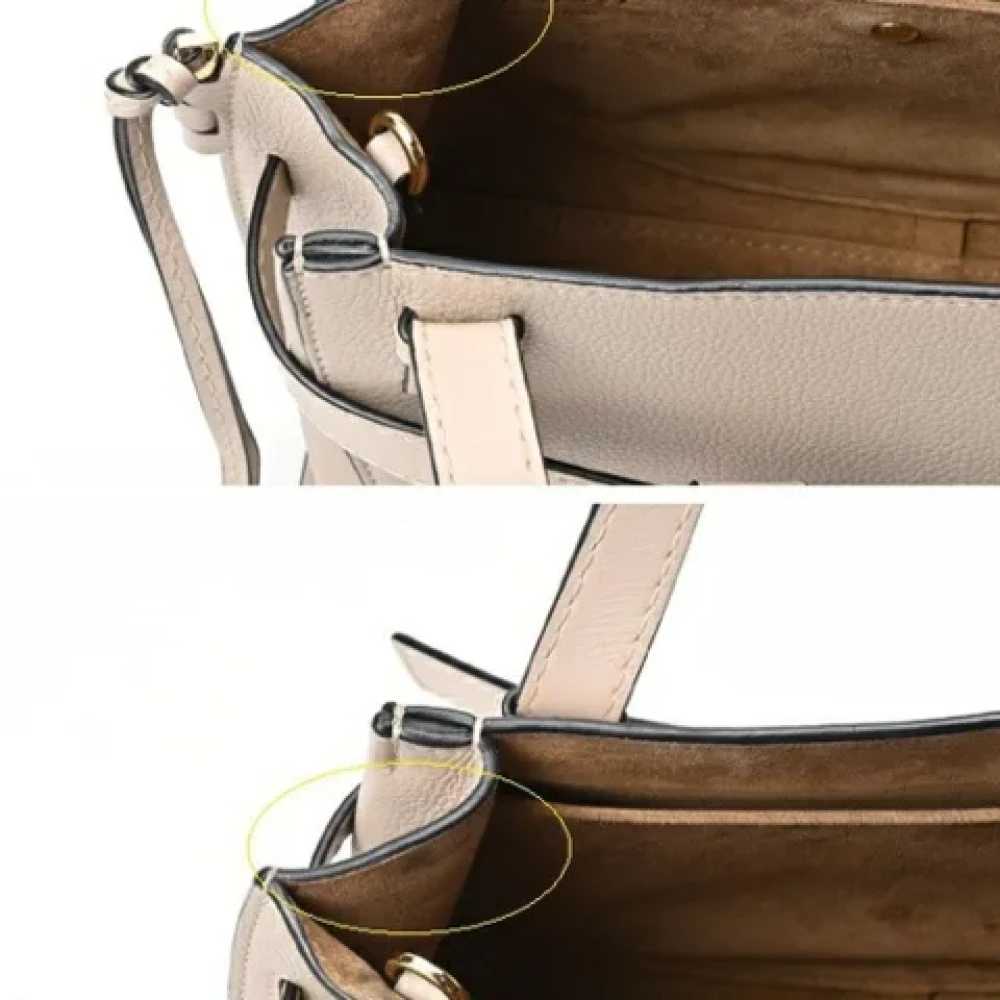 Loewe Pre-owned Leather handbags Beige Dames