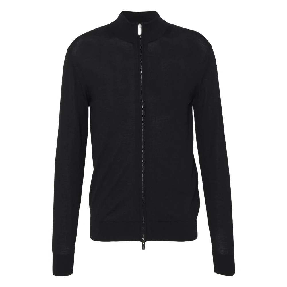 Armani Blauwe Cardigan Sweater Essentials Collectie Blue Heren