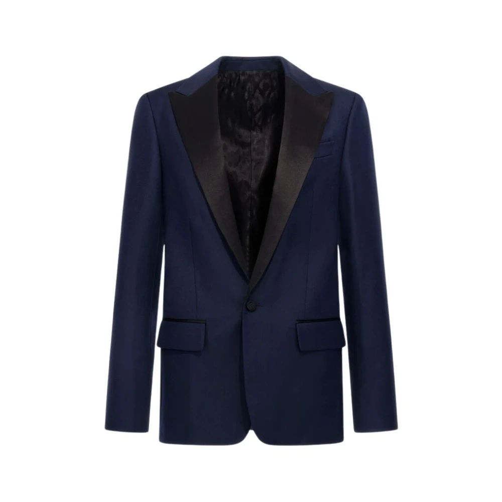 Roberto Cavalli Dark Blue Single Breasted Jacket - Male - Blazers - Blue - M - Jackets