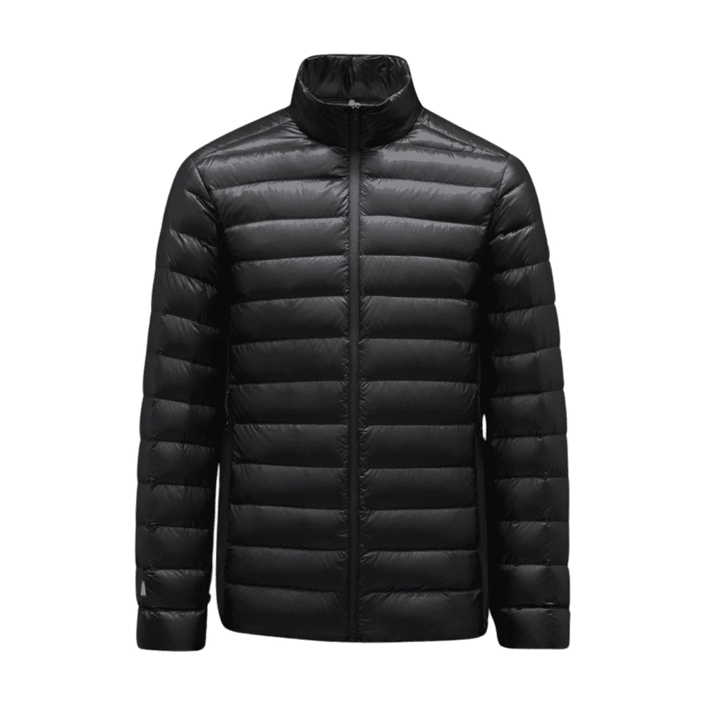 Moncler Zwarte Nylon Vosges Gewatteerde Jas Black Heren