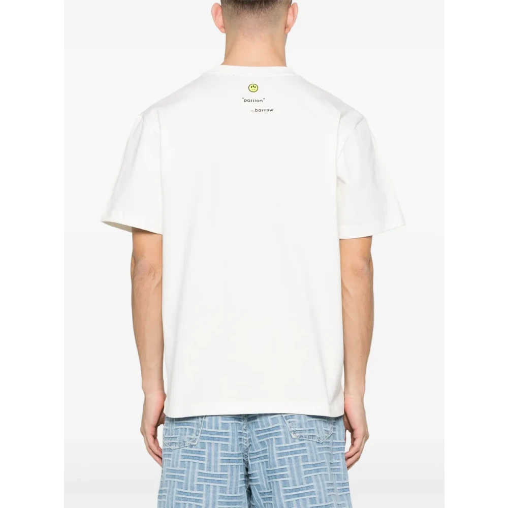 Barrow Witte Crew Neck T-shirt Print Italië White Heren