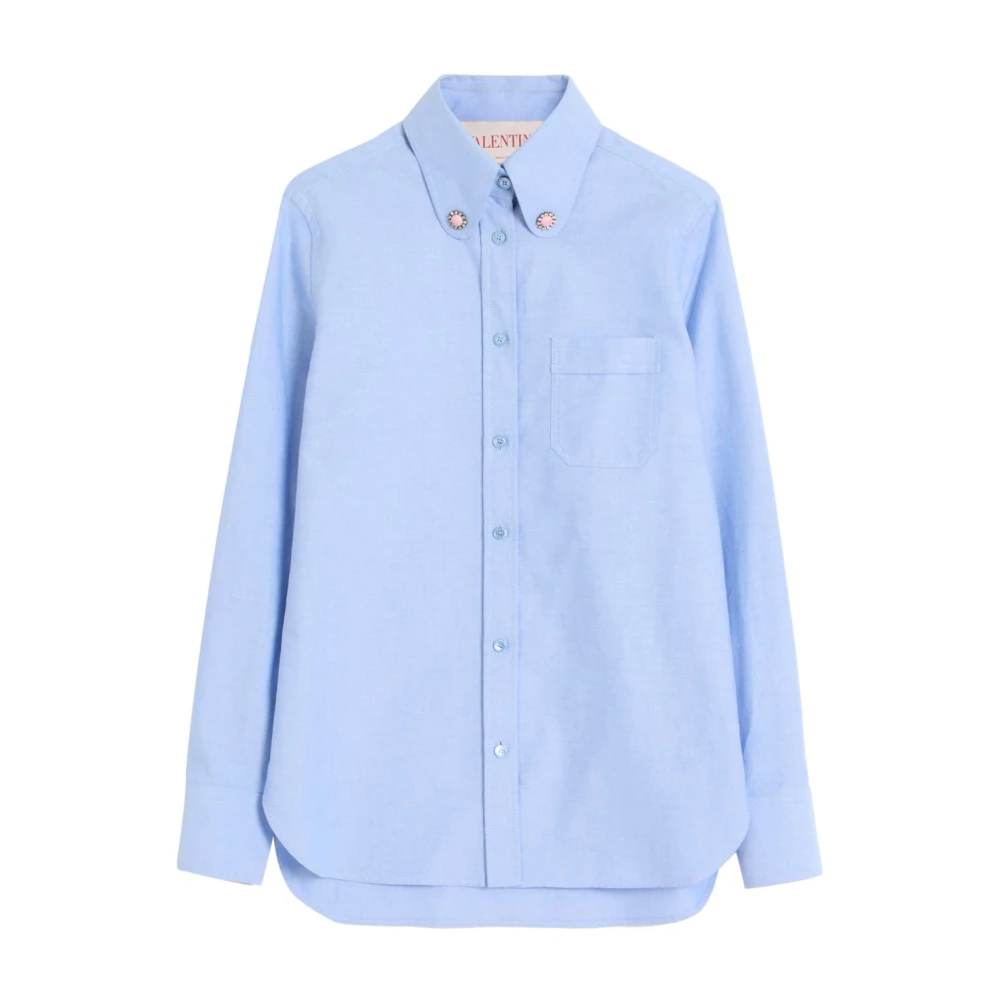 Valentino Garavani Heldere Blauwe Stijlvolle Overhemden Blue Dames