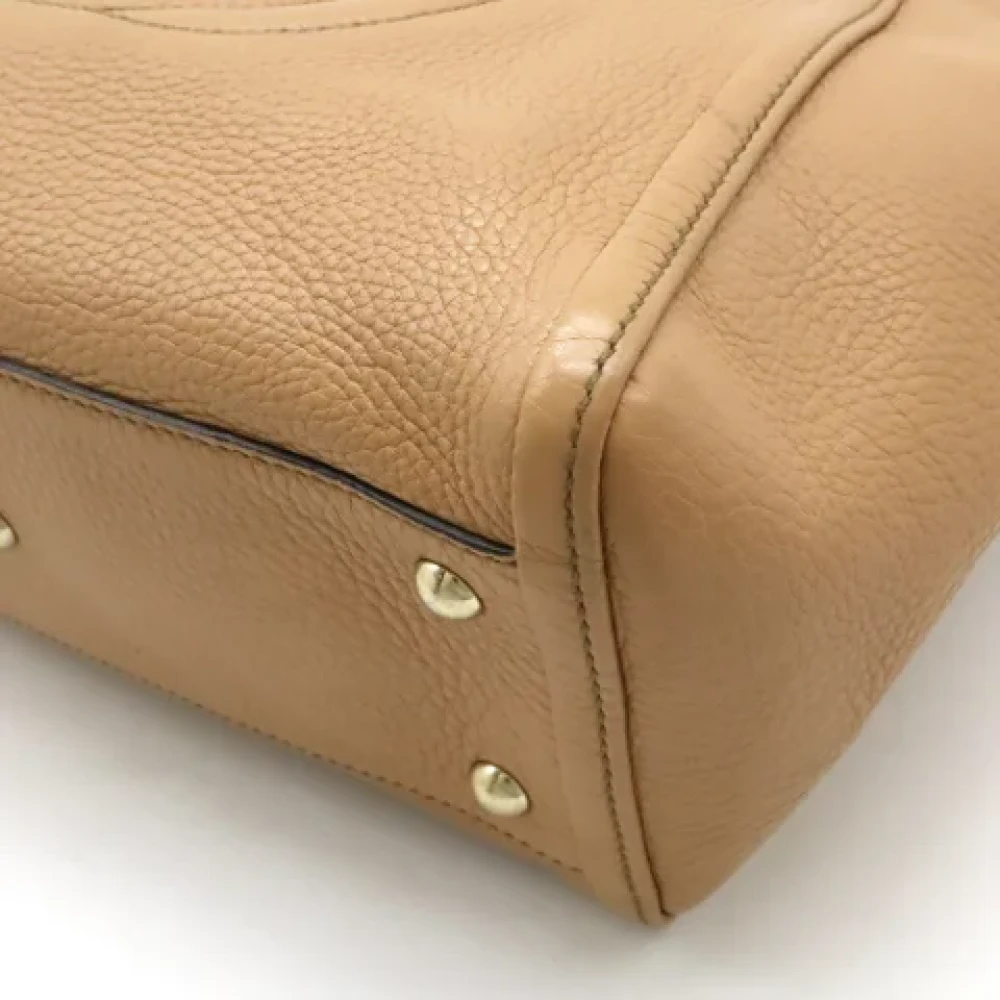 Gucci Vintage Pre-owned Leather handbags Beige Dames