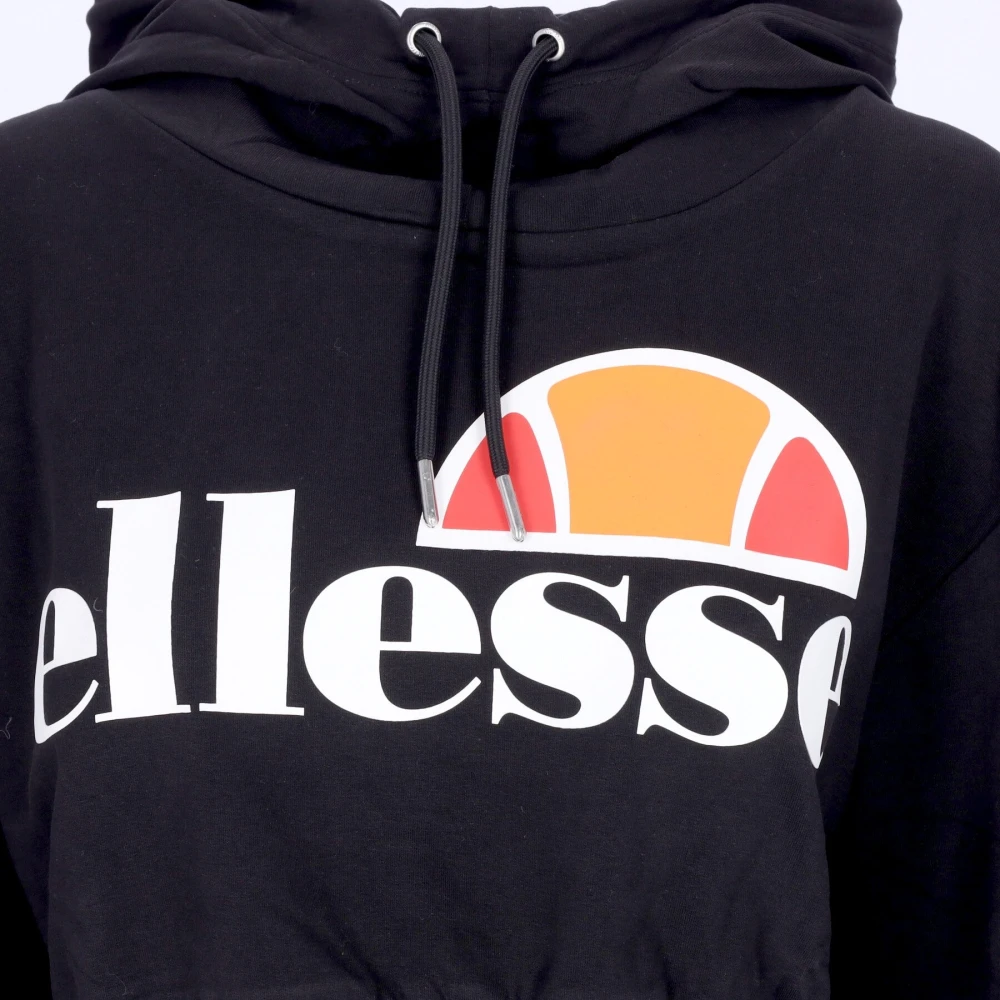Ellesse Zwarte Cropped Lichtgewicht Hoodie Black Dames