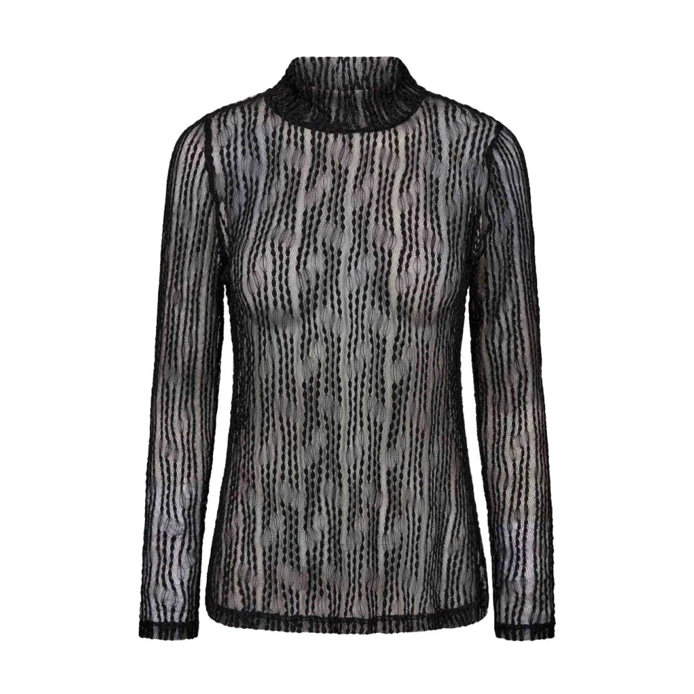 Co'couture Women's Black Barbcc Turtleneck Blouse - Long Sleeve T-Shirts - S - Tops