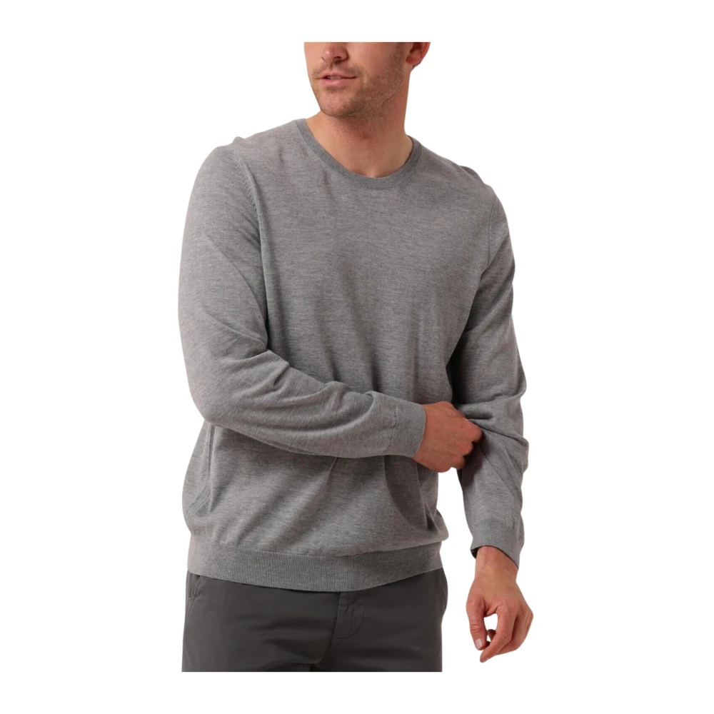 Boss Black Grijze Wollen Trui Leno Gray Heren
