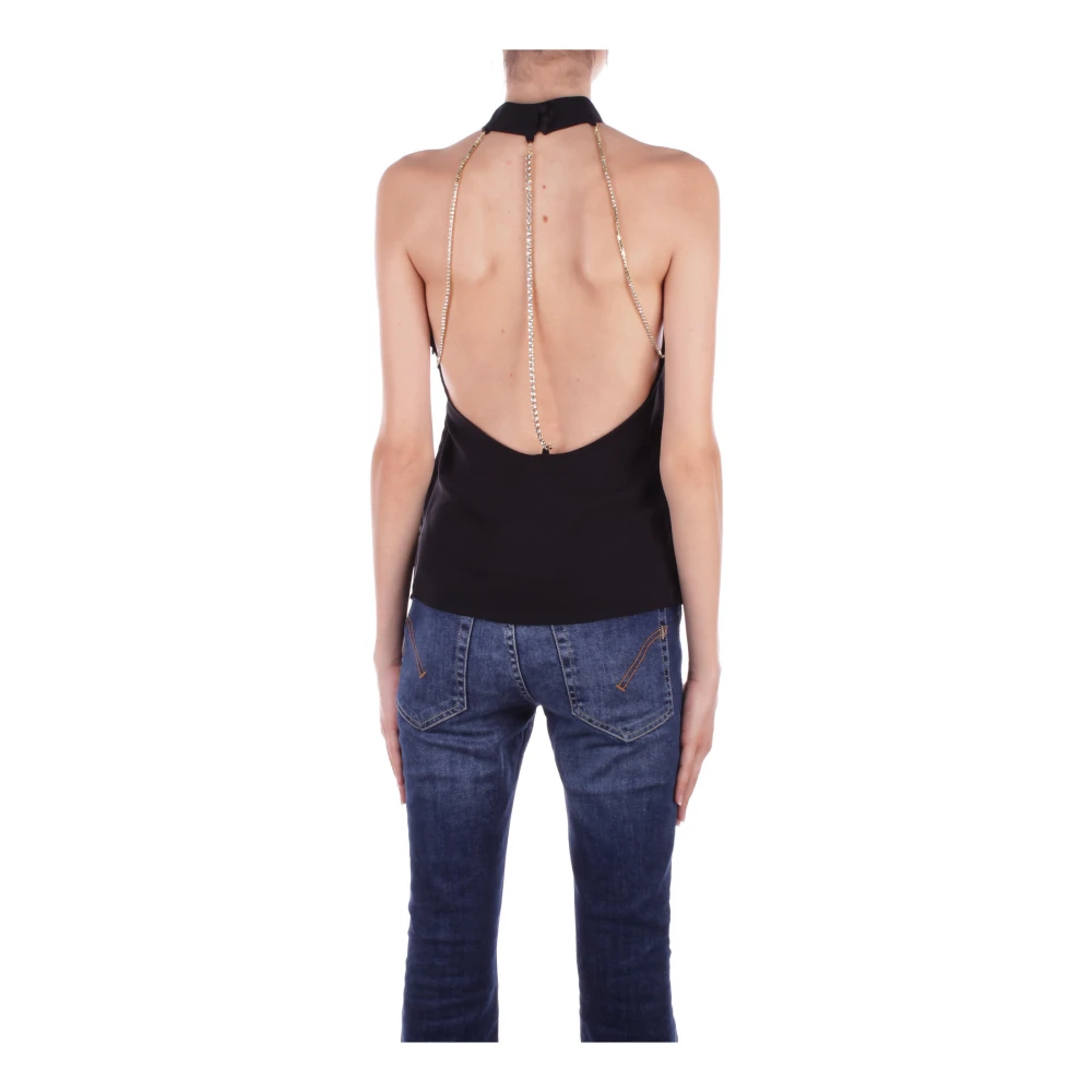 Liu Jo Zwarte Top met Achterrits Black Dames