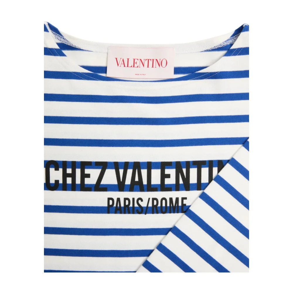 Valentino Garavani Blauwe Chez Valentino Print T-shirts en Polos Blue Heren