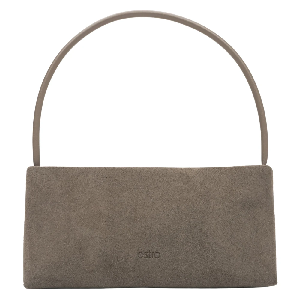 Estro Women's Gray Genuine Velour Shoulder Bag - Handbags - One Size - Bags