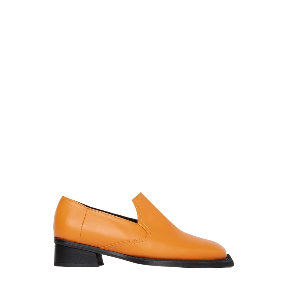 Ninamounah Howled Loafers - Läder Fyrkantig Tå Staplad Klack Orange, Herr