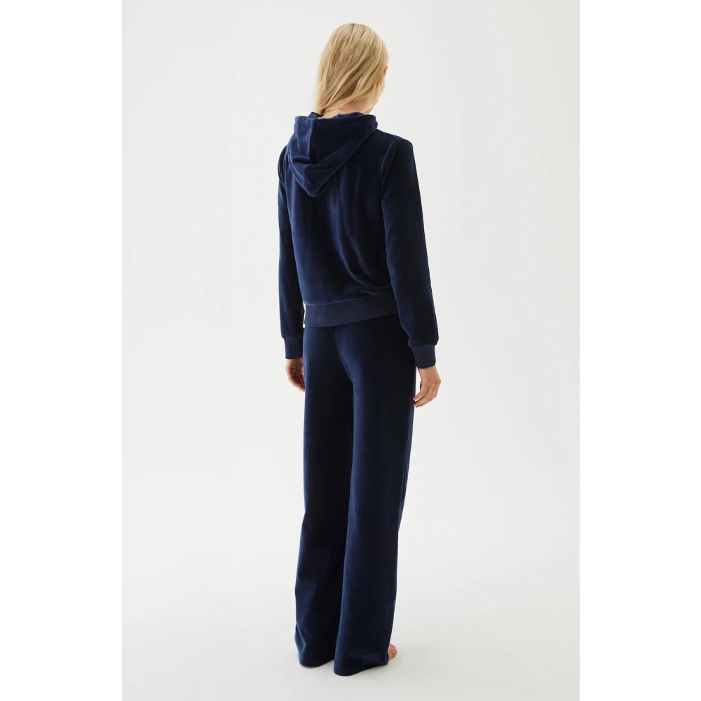 Busnel Velours Broek Navy Lounge Set Blue Dames