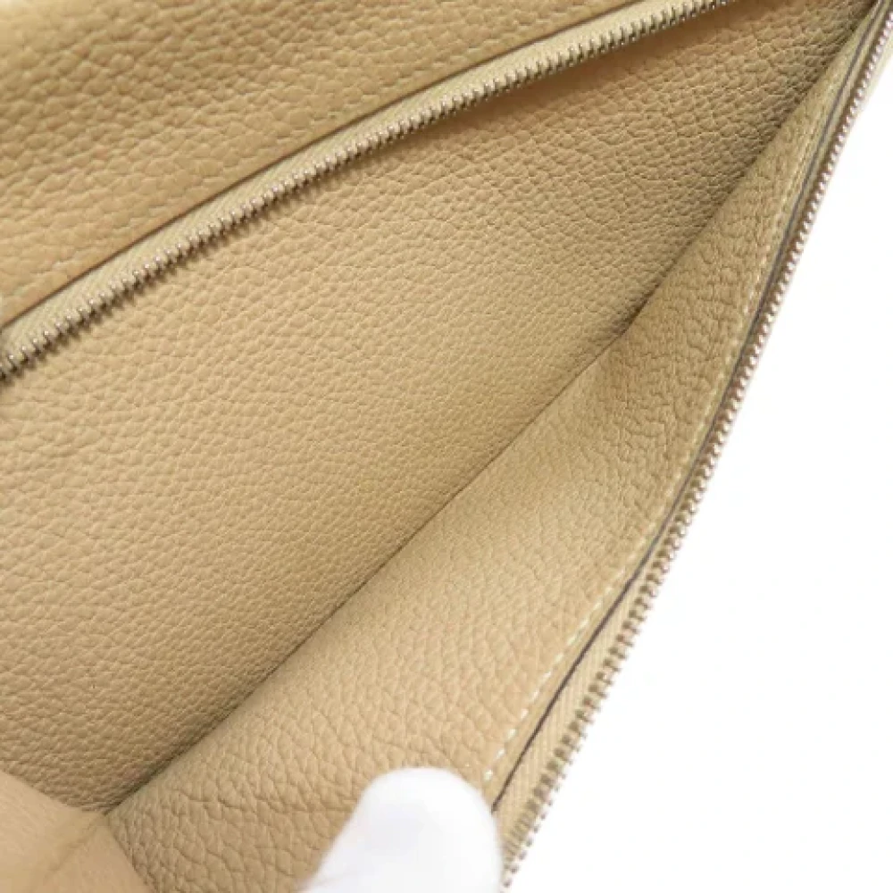 Hermès Vintage Pre-owned Leather wallets Beige Dames