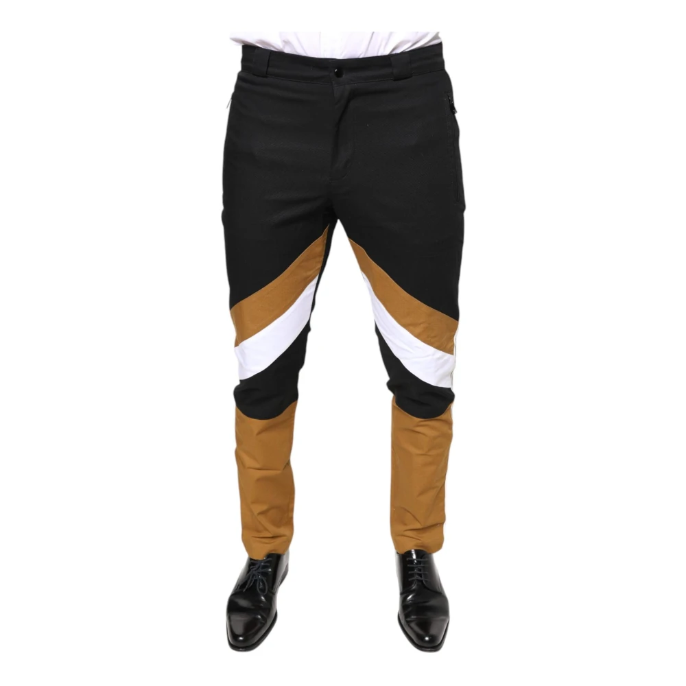 Dolce & Gabbana Men's Multicolor Slim-Fit Trousers, M, Skinny Cotton Blend Trousers