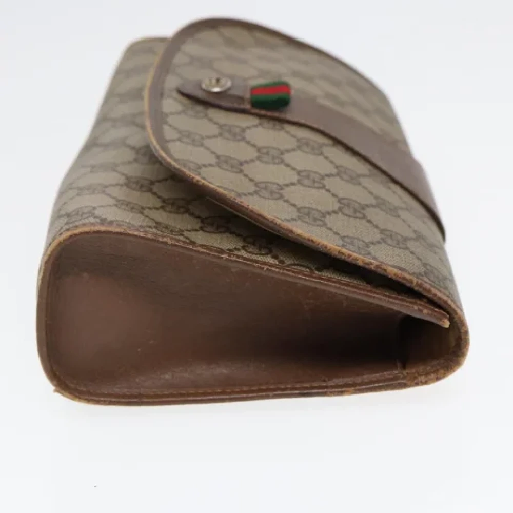 Gucci Vintage Pre-owned Leather clutches Beige Dames