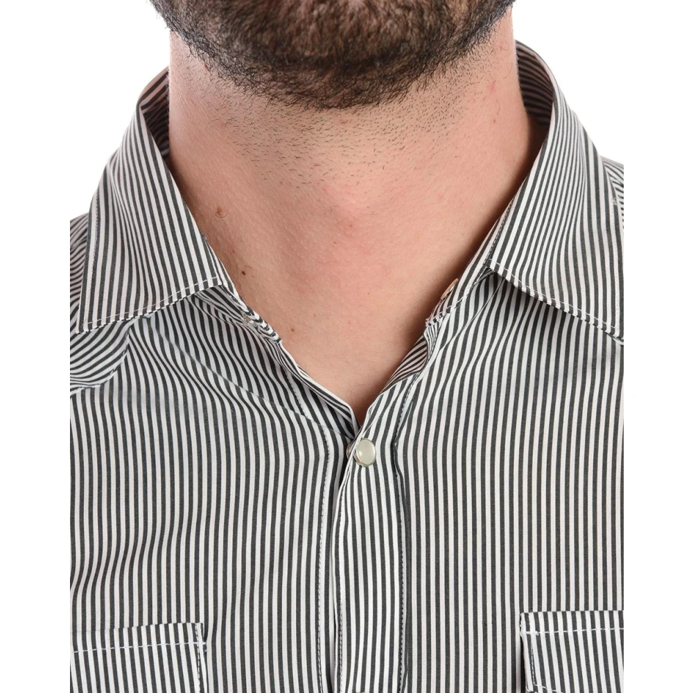 Daniele Alessandrini Western Style Overhemd Black Heren