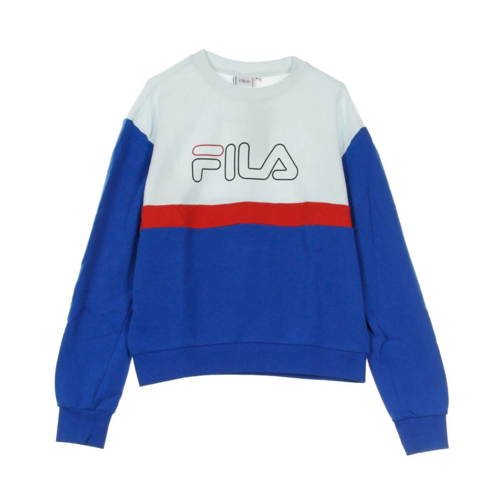 Fila Lichtgewicht Crewneck Sweatshirt in Bright White Lapis Blue True Red Multicolor Dames