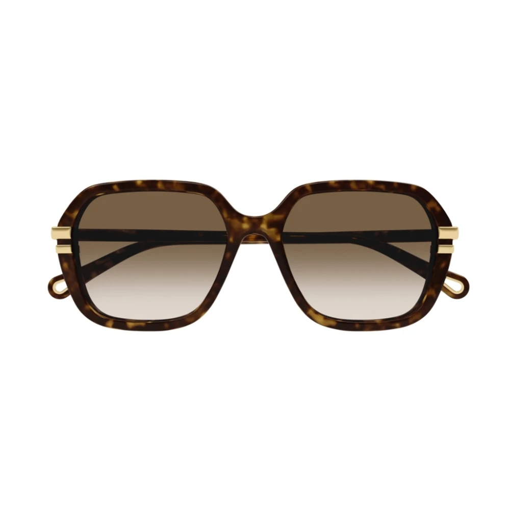 Chloé Vintage Rektangulära Solglasögon med Tunt Acetate Renew Ram Brown, Unisex