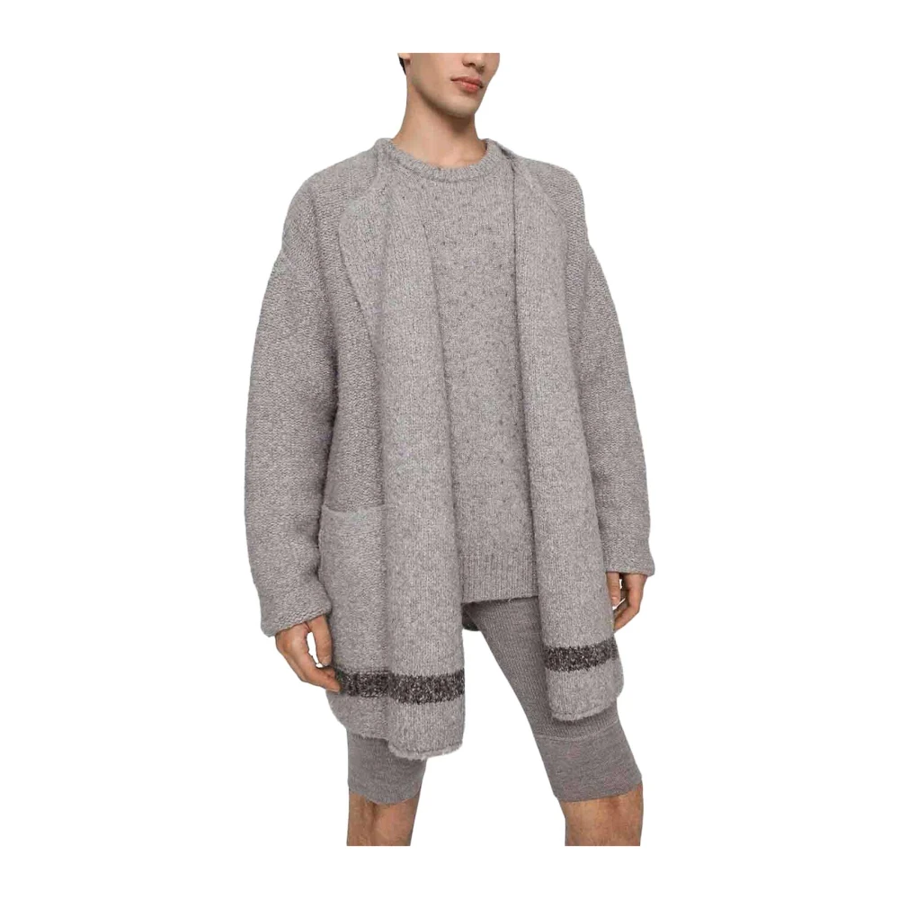 Dolce & Gabbana Technische Wol Logo Vest Gray Heren