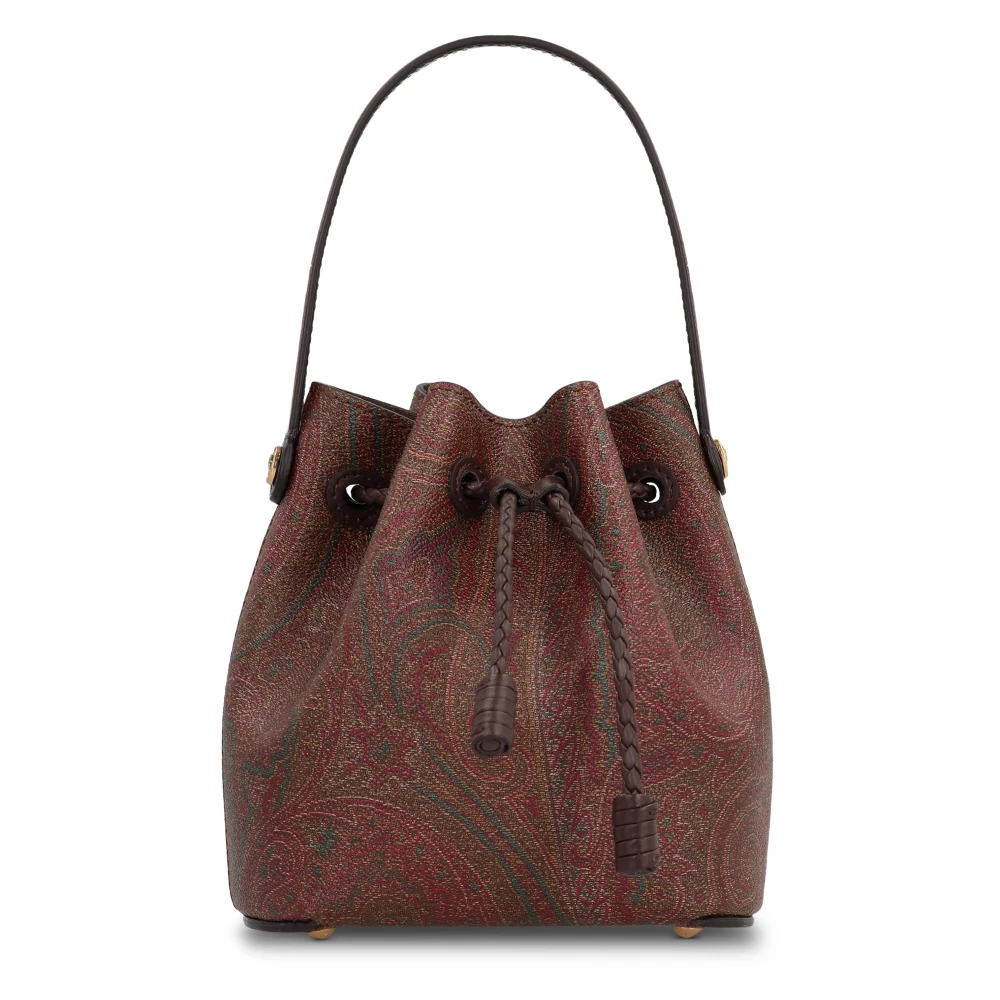 ETRO Paisley Jacquard Mini Bucket Tas Brown Dames