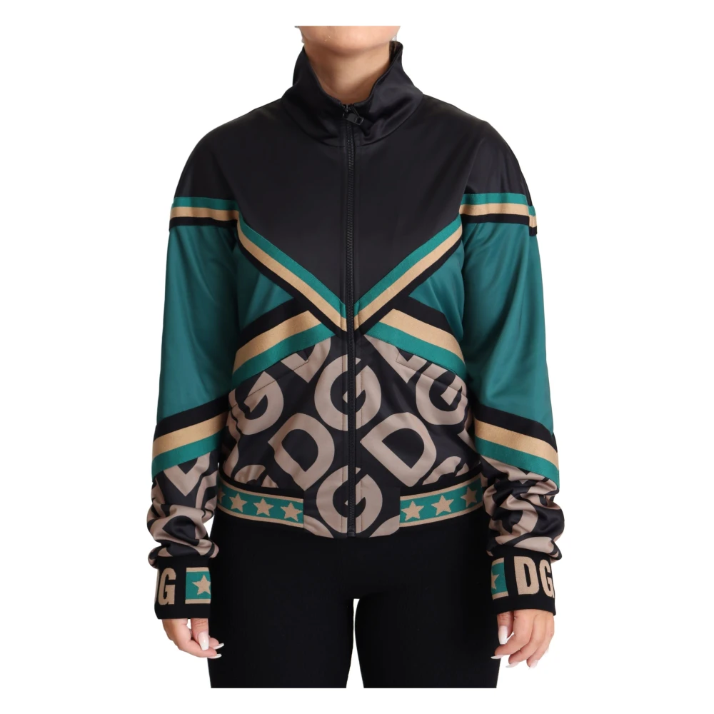 Dolce & Gabbana Women's Chic Multicolor Track Jacket With Logo Mania