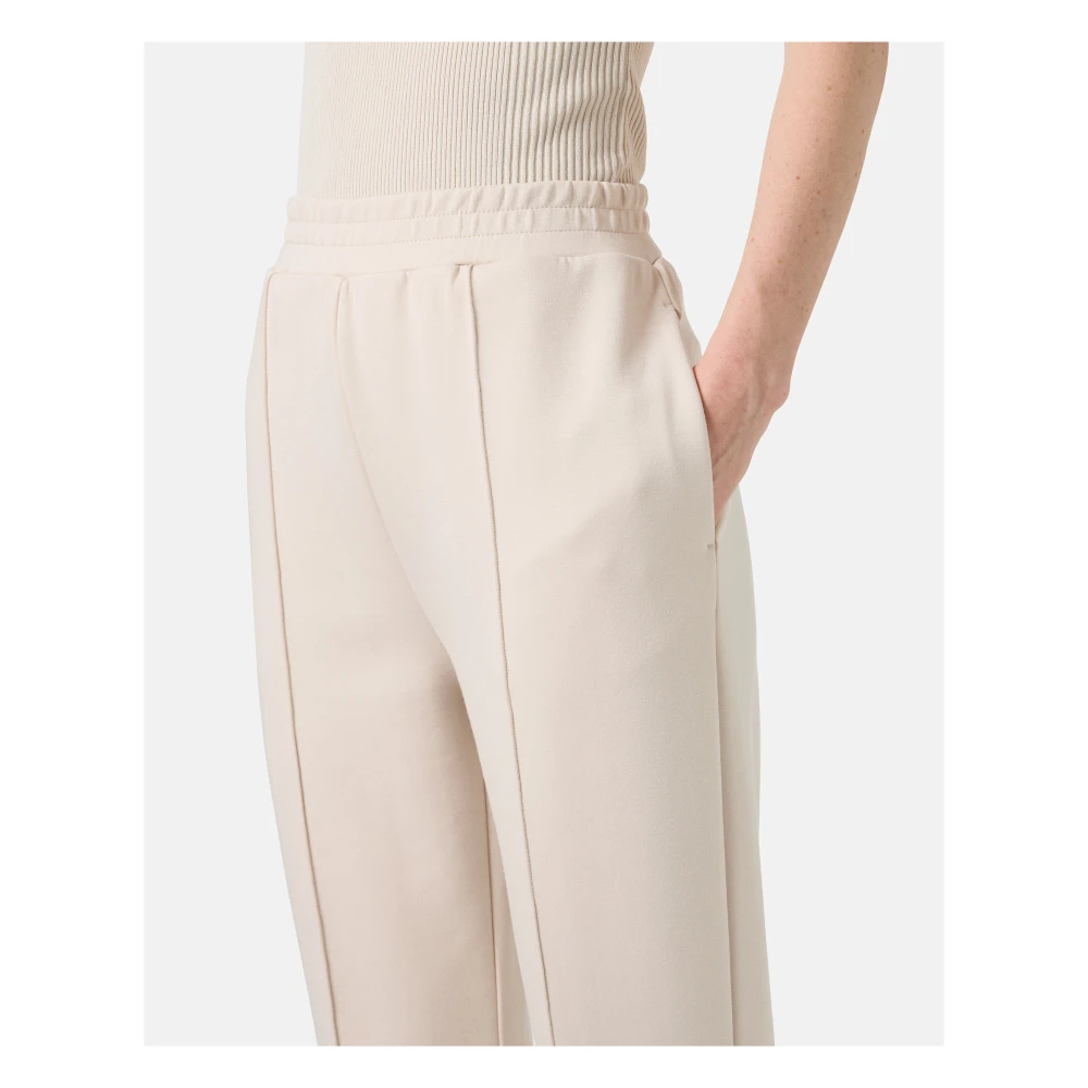 Iceberg Stofkleurige broek in scuba-effect fleece stof met ijsberglogo Beige Dames