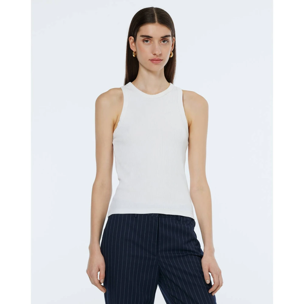 Scotch & Soda Kern Rib Racer Tank Pullover White Dames
