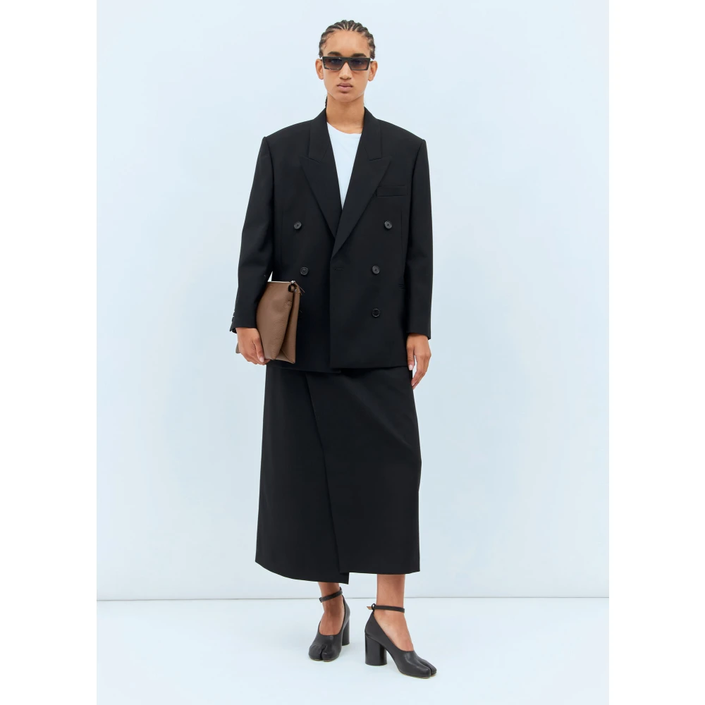The Row Wollen Double-Breasted Blazer Black Dames