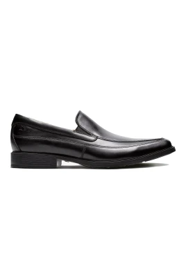 Svarta läderloafers för män