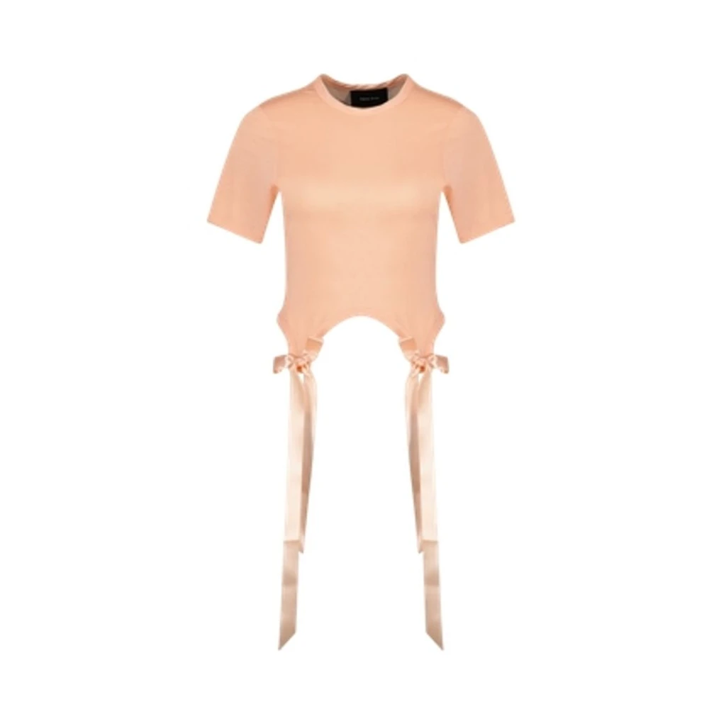 Simone Rocha Orange T-Shirts, Female, Xs, Bow Tail Easy T-Shirt