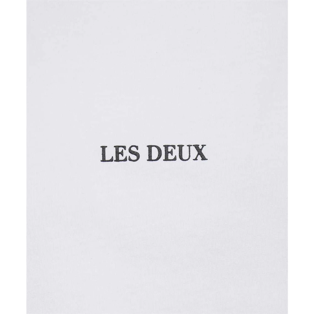 Les Deux Contrasterend Logo Katoenen T-shirt White Heren