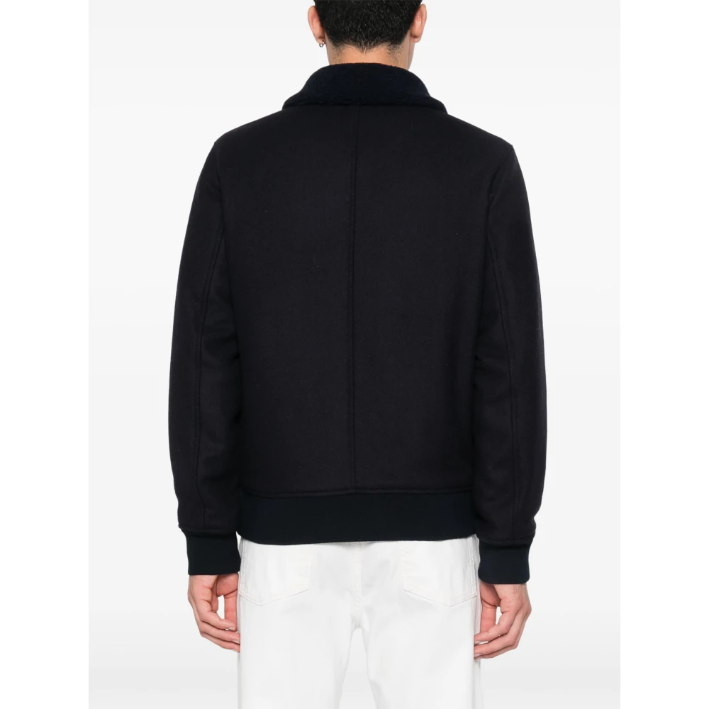 A.p.c. Wol Blend Cardigan Blue Heren