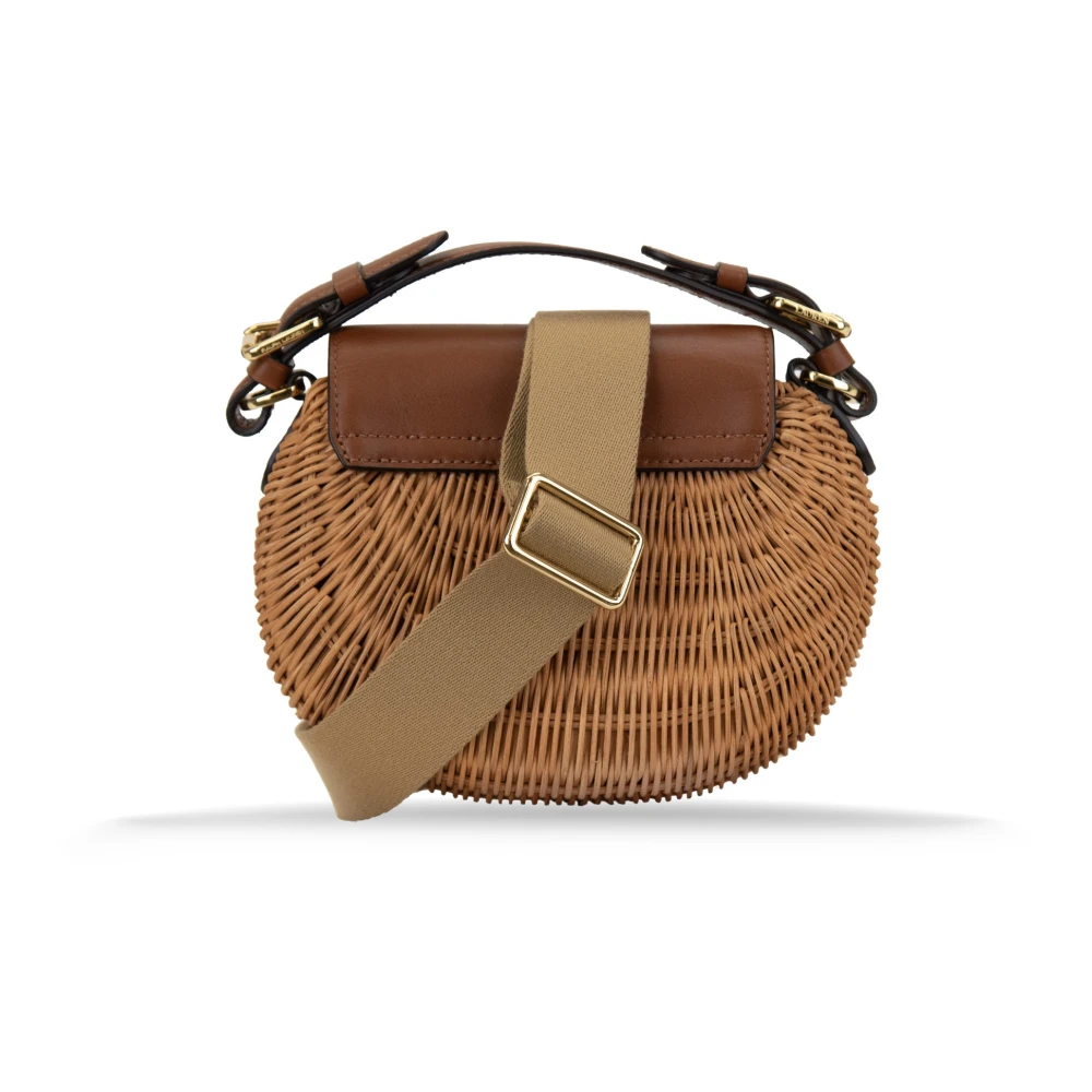 Ralph Lauren Schoudertas met magnetische knoop Brown Dames