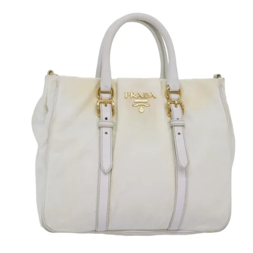 Prada Vintage Pre-owned Nylon handbags White Dames