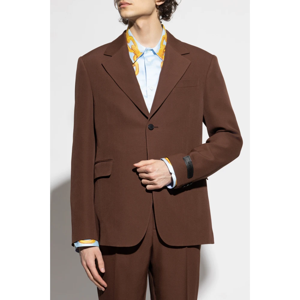 Versace Blazer met open revers Brown Heren