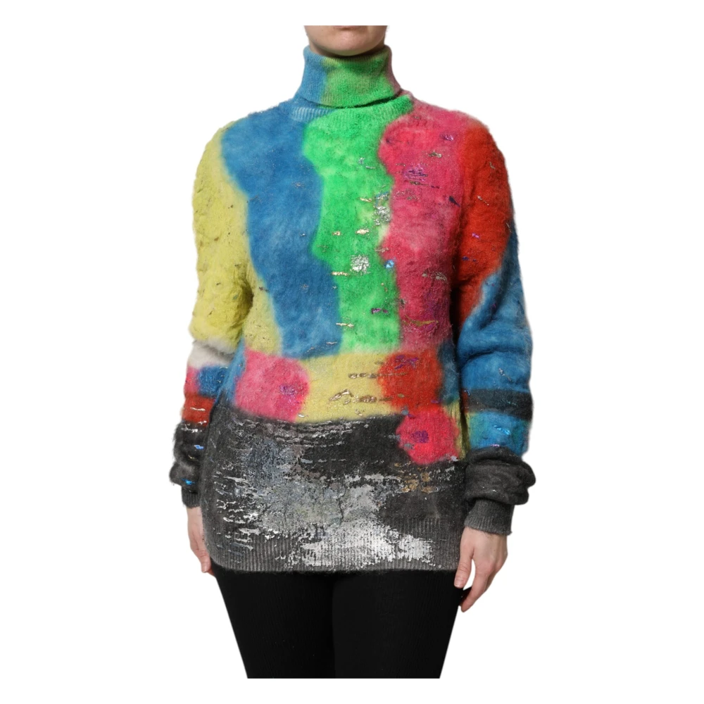 Dolce & Gabbana Women's Multicolor Mohair Turtleneck Pullover Jumper - Turtlenecks - S - Knitwear