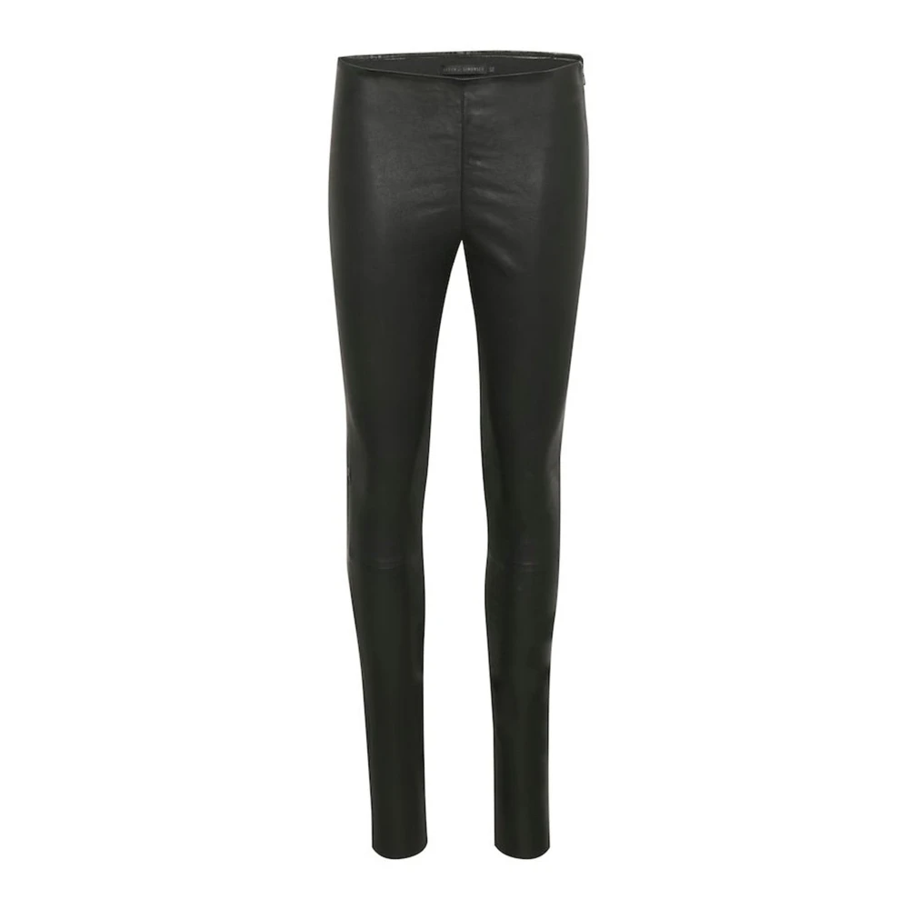 Karen By Simonsen Women's Black Leather Trousers, 2XS, Leather Trousers Meteorite Style
