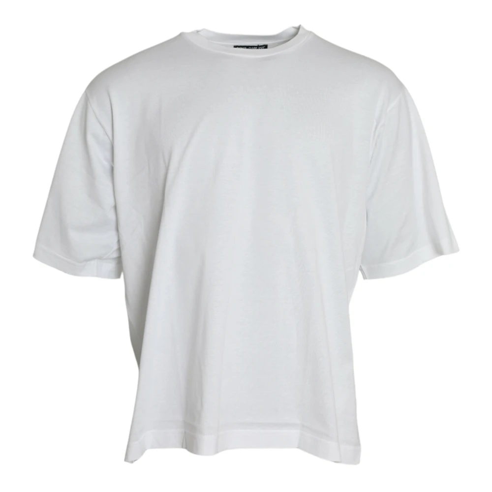 Dolce & Gabbana Men's White T-Shirts, 4XL, Cotton Crew-Neck T-Shirt