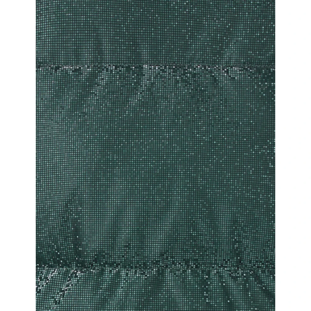 Save The Duck Glitterende Groene Gewatteerde Hoge Hals Jas Green Dames