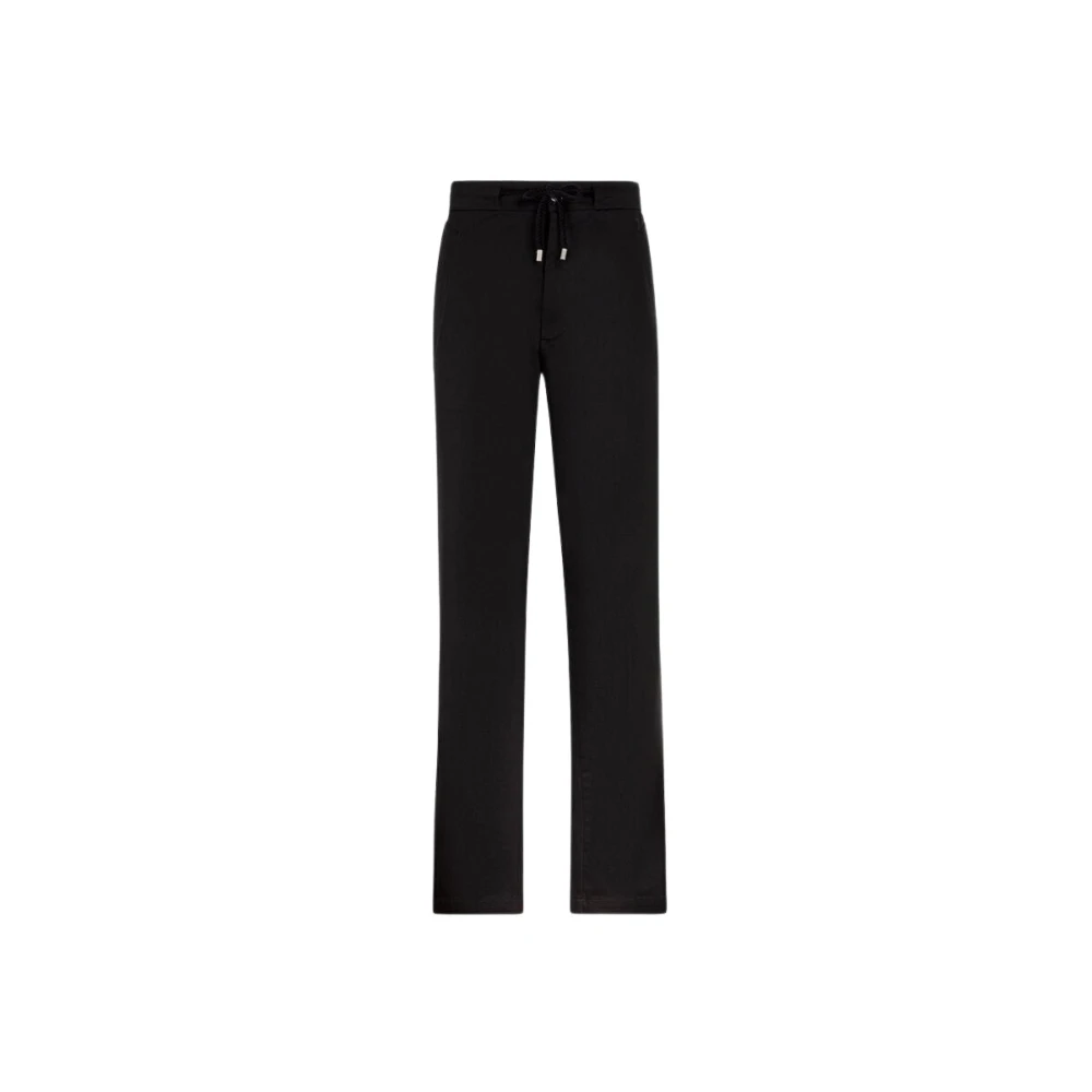 Roberto Cavalli Men's Black Mirror Snake Straight-Leg Trousers - Straight Trousers - M - Trousers