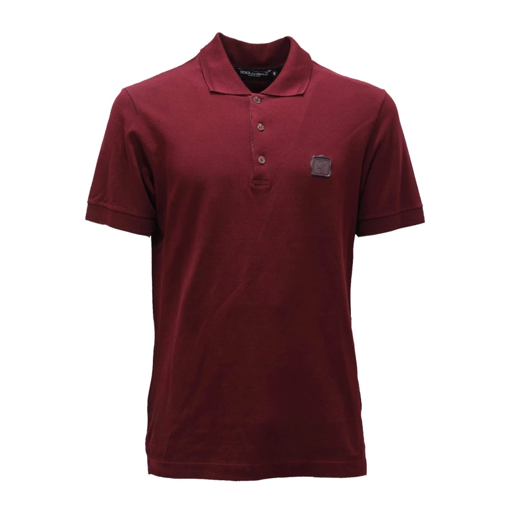 Dolce & Gabbana Men's Red Cotton T-Shirt Micro Piquet - Polo Shirts - Xs- Tops