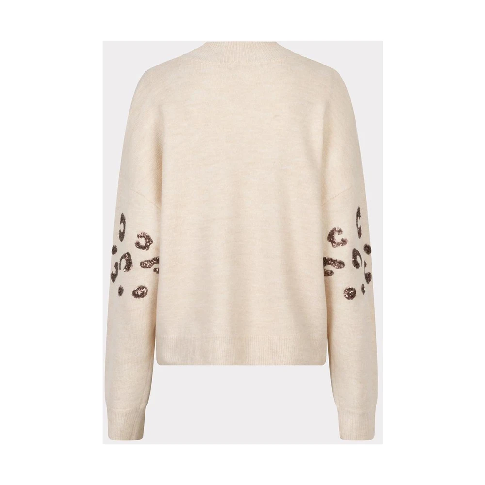 Esqualo Dieren Paillet Pullover Trui Beige Dames