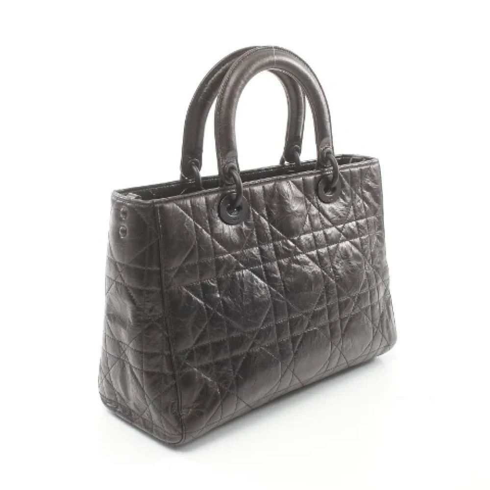 Dior Vintage Pre-owned Leather handbags Black Dames