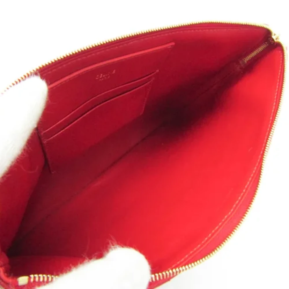 Celine Vintage Pre-owned Leather clutches Red Dames