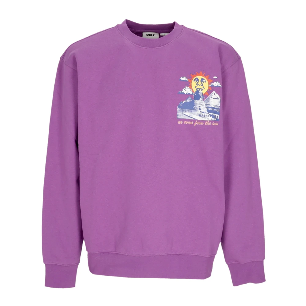 Obey Zon Premium Franse Crew Sweatshirt Purple Heren
