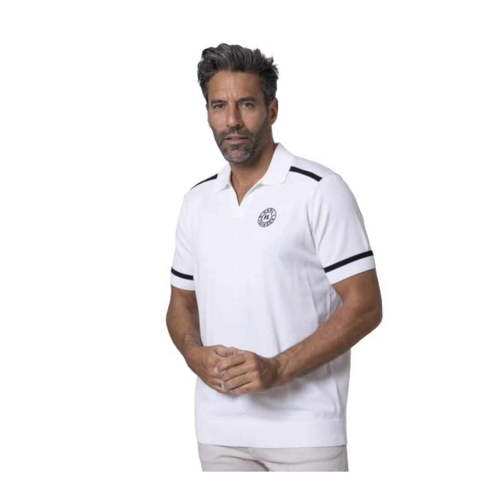 Karl Lagerfeld Witte polo met skipper kraag White Heren