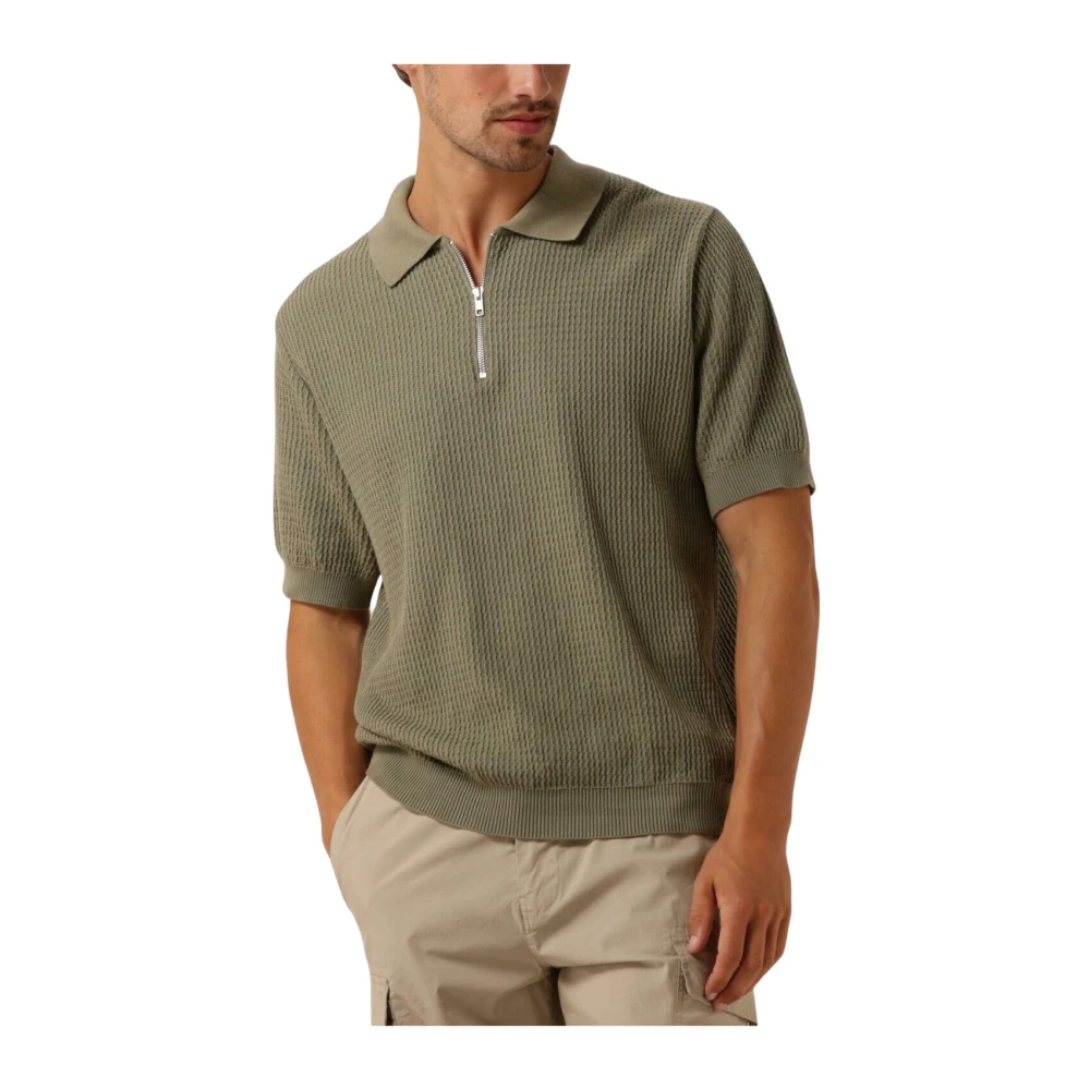 Forét Heren Polo & T-shirts Moment Half Zip Knit Green Heren