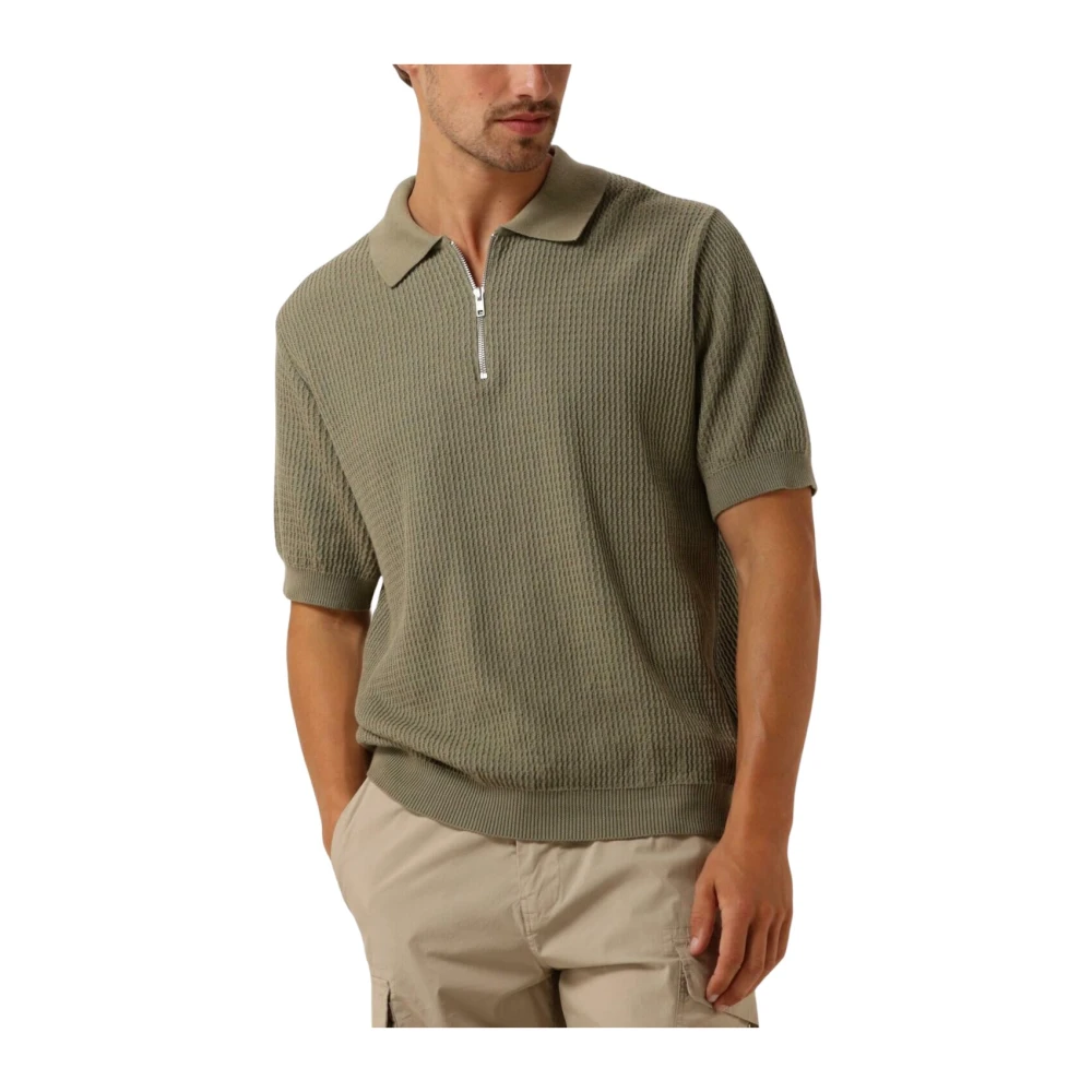 FORÉT Forét Heren Polo's & T-shirts Moment Half Zip Knit Groen