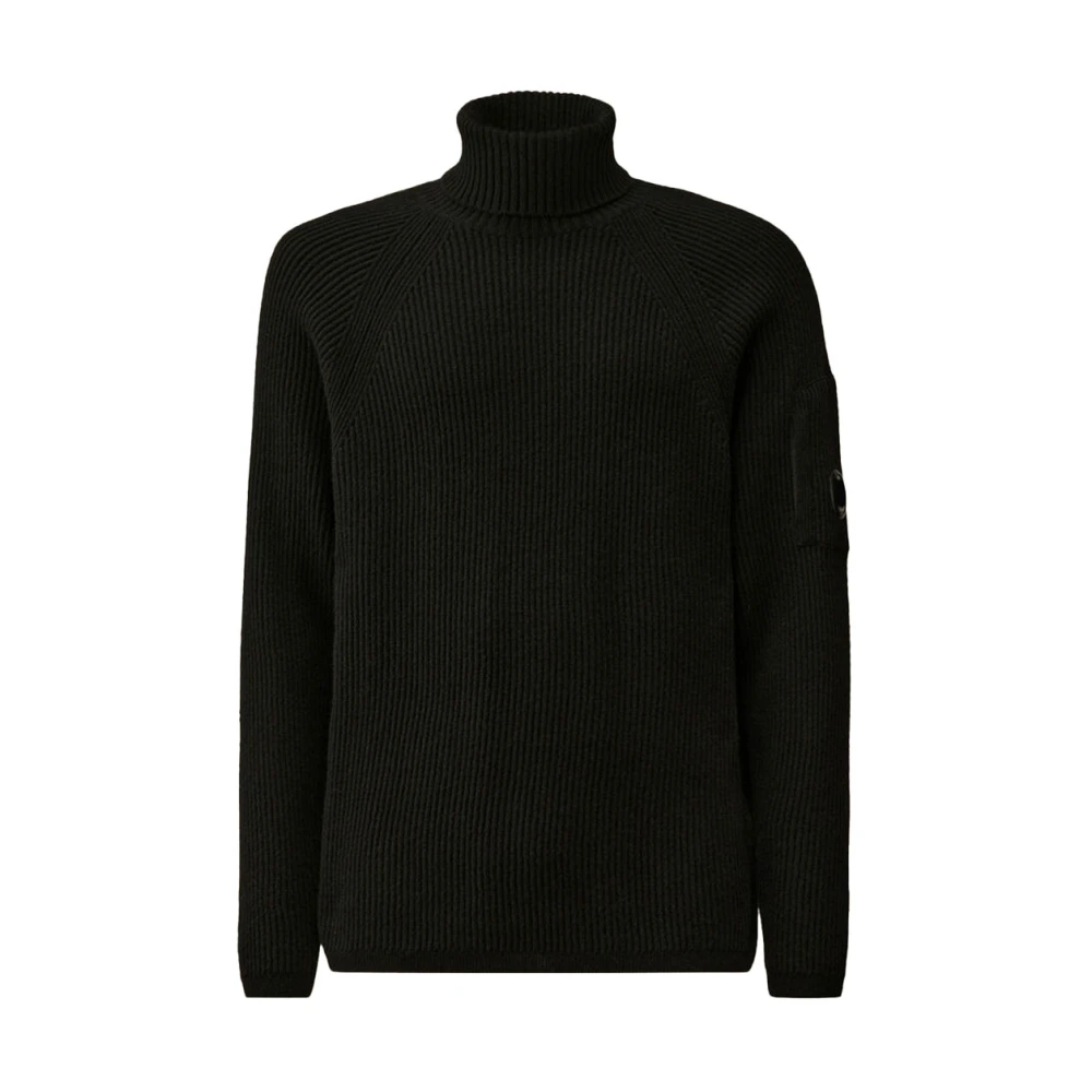C.P. Company Geribbelde Coltrui Gebreide Trui Black Heren