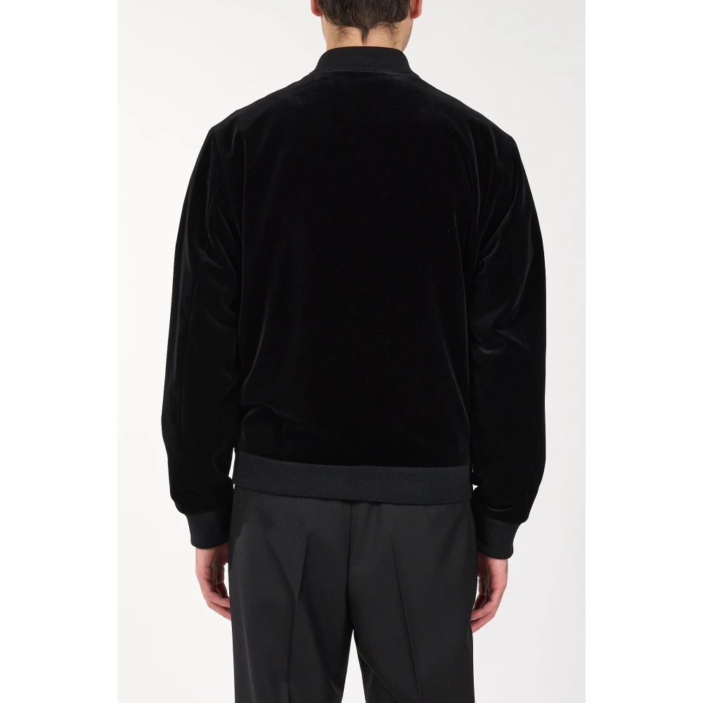 Hugo Boss Fluwelen Bomberjack met Ritssluiting Black Heren