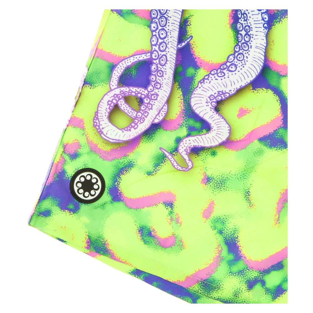 Octopus Bermuda Boardshorts met Elastische Taille Multicolor Heren